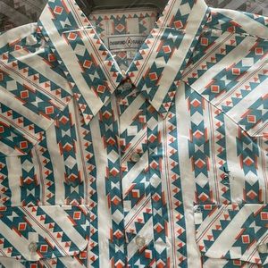 VNTG Deadstock western long sleeve snap shirt. L